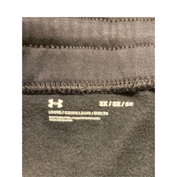 Under Armour Wm’s Black 3X UA Rival Fleece Tapered Jogger Sweatpants Athleisure - Picture 3 of 4